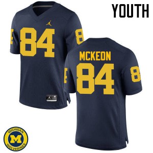 Michigan Wolverines #84 Sean McKeon Youth Navy College Football Jersey 400871-563