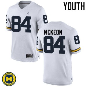 Michigan Wolverines #84 Sean McKeon Youth White College Football Jersey 297626-414