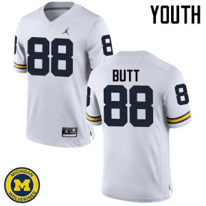Michigan Wolverines #88 Jake Butt Youth White College Football Jersey 399692-632