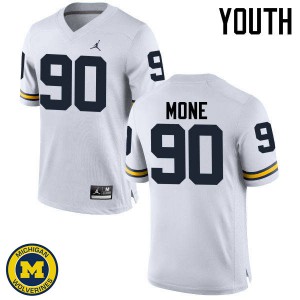 Michigan Wolverines #90 Bryan Mone Youth White College Football Jersey 960274-877