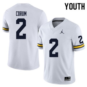 Michigan Wolverines #2 Blake Corum Youth White College Football Jersey 686504-708