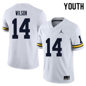 Michigan Wolverines #14 Roman Wilson Youth White College Football Jersey 385787-593