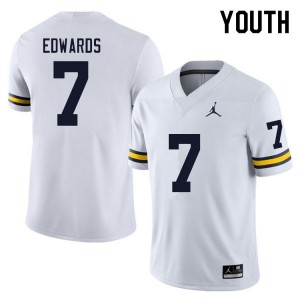 Michigan Wolverines #7 Donovan Edwards Youth White College Football Jersey 838554-644