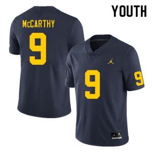 Michigan Wolverines #9 J.J. McCarthy Youth Navy College Football Jersey 157428-335