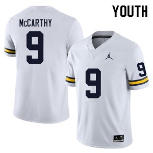 Michigan Wolverines #9 J.J. McCarthy Youth White College Football Jersey 751699-136