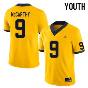 Michigan Wolverines #9 J.J. McCarthy Youth Yellow College Football Jersey 488722-900